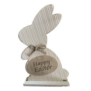 Happy Easter Bunny Rustic Table Top Distressed Decor Egg Hunt Spring Rabbit